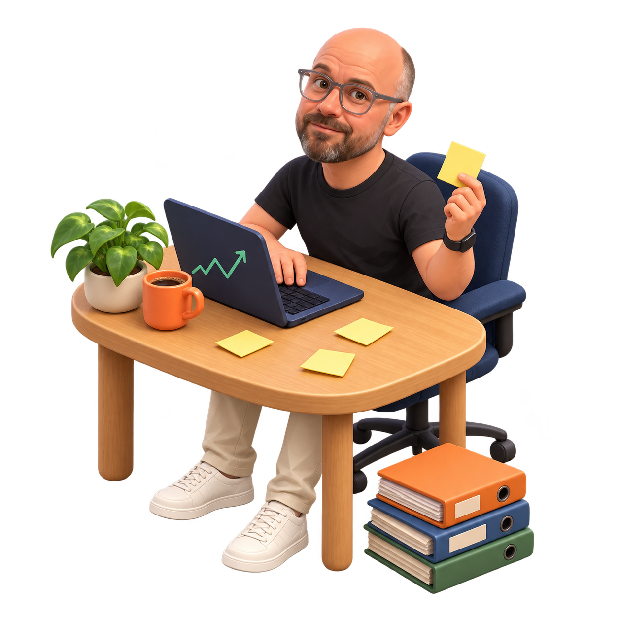 Little Tom at his marketing agency desk